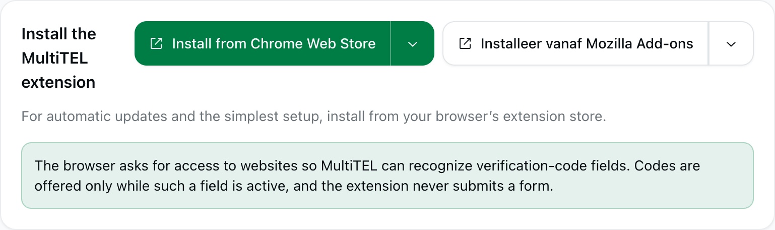 Browser AutoFill-installasie-opsies en toegangskennisgewing in die huidige portaal