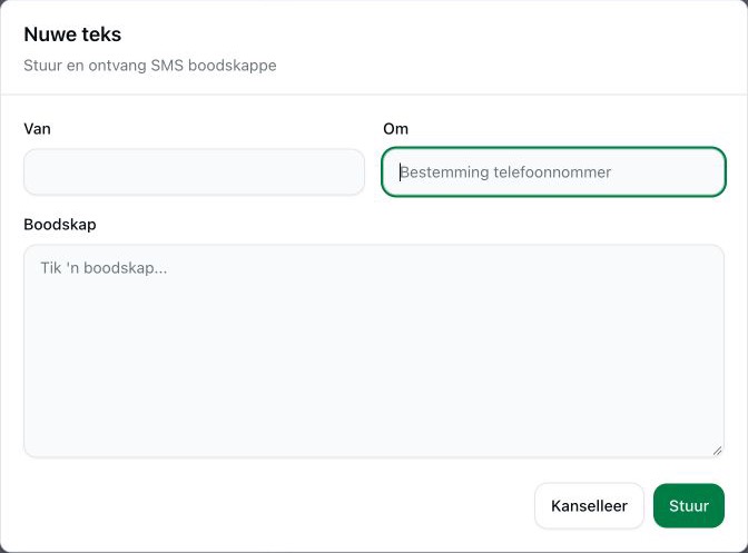 Nuwe teks: Van; Om; Boodskap